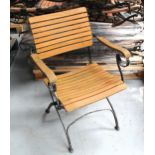 4 x Fontenay Garpa Outdoor Belle Époque Style Folding Garden Chairs - Teak Wood with a Steel Folding