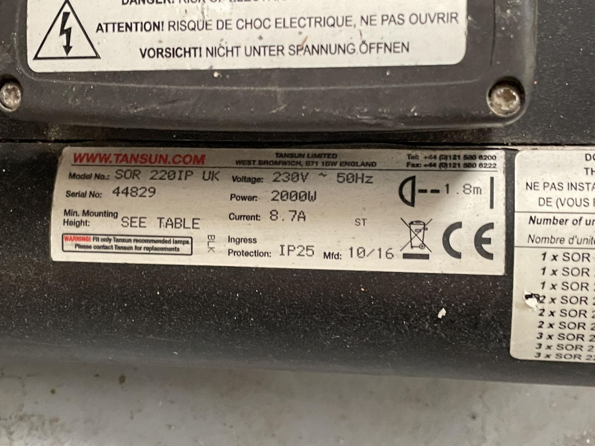 7 x Tansun Sorrento Infrared Outdoor Table Heaters - 2000w 230v IP25  - Model 220IP - RRP £2,000 - Image 7 of 9