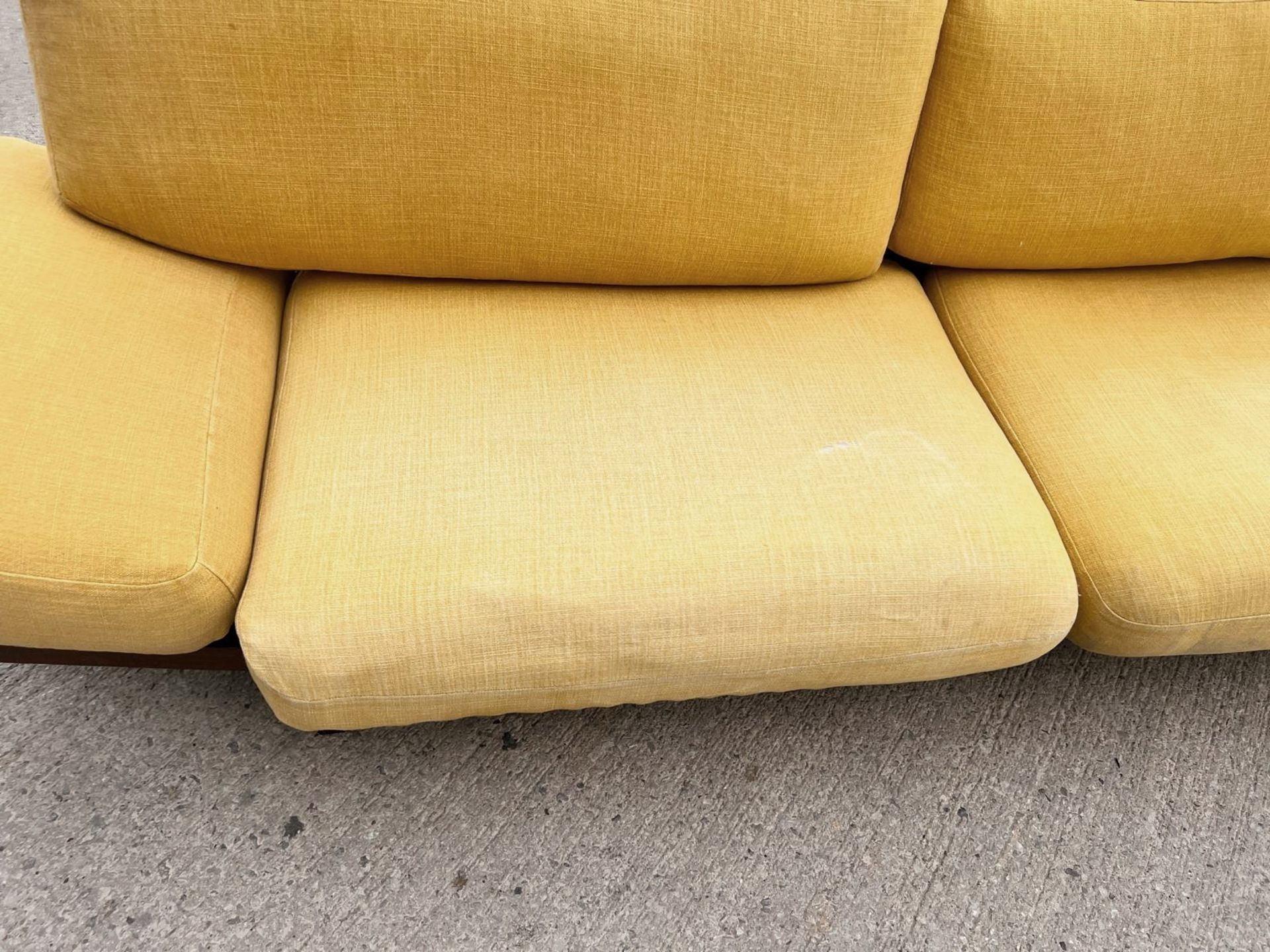 1 x Vintage-inspired Danish-style Low Profile 2.7-Metre Long Commercial Wooden Lounge Sofa - Image 17 of 21