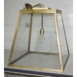 1 x Large High-end Commercial Brass & Glass Lantern Pendant Light Fitting