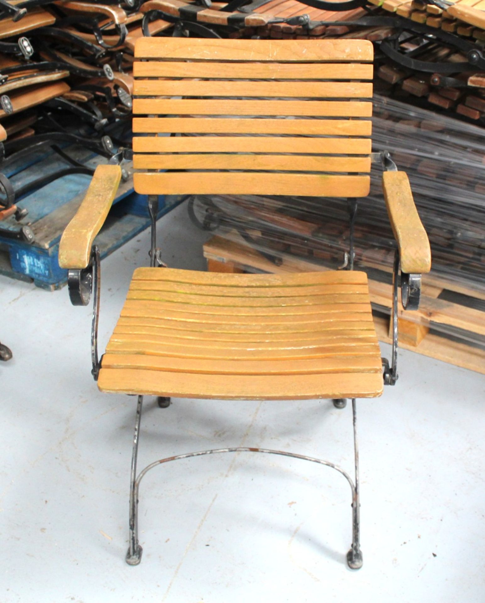 4 x Fontenay Garpa Outdoor Belle Époque Style Folding Garden Chairs - Teak Wood with a Steel Folding - Image 3 of 5