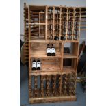 1 x Upright Wine Bottle Display Cabinet Plus Three Matching Bottle Shelf Units - Features Bottle