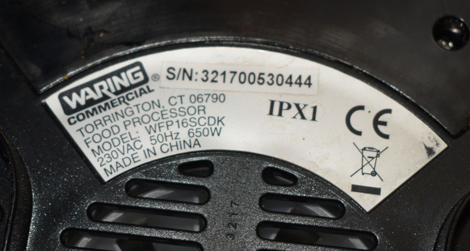 1 x Waring Single Speed Food Processor with Pulse - Model WFP16SCDK - Ref: NCE134 - CL011 - - Image 6 of 6