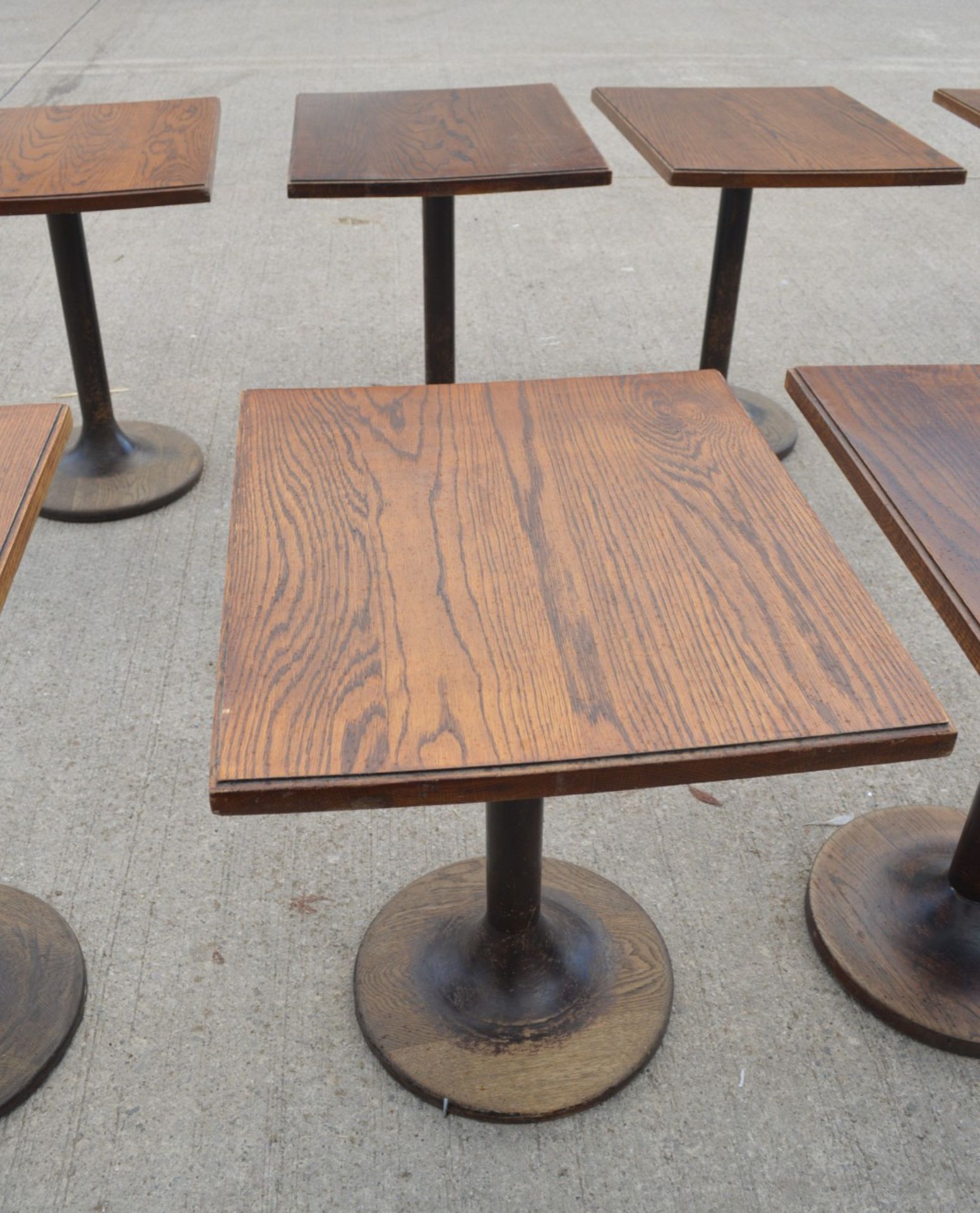 1 x Restaurant Dining Table - Oak Wooden Top with Wooden Pedestal Base - Dimensions: H76 x W70 x D60 - Image 4 of 20