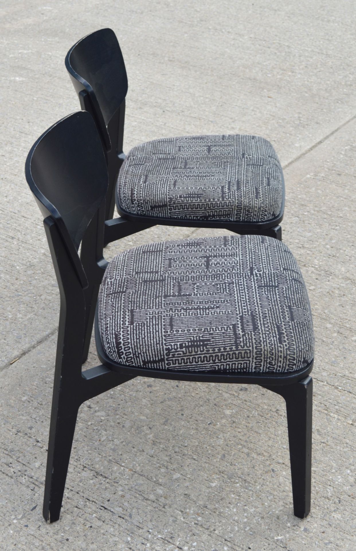 10 x Retro Style Restaurant Dining Chairs Featuring a Black Finish and Padded Seat Pads - Image 3 of 19