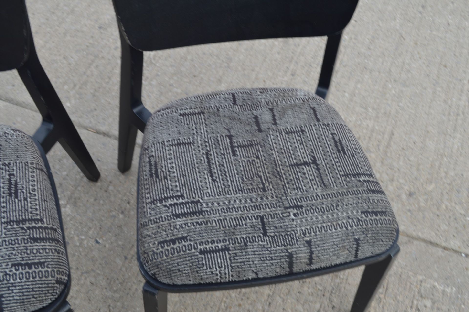 10 x Retro Style Restaurant Dining Chairs Featuring a Black Finish and Padded Seat Pads - Image 16 of 19