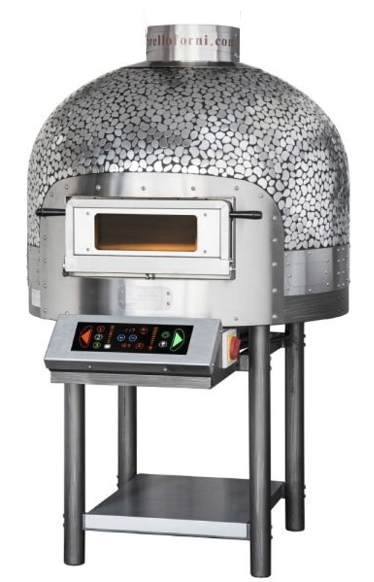 1 x Morello Forni Rotary Pizza Oven - Steel Mosaic Dome - Model FRV100 - Cooks 90 x Pizzas Per Hour!
