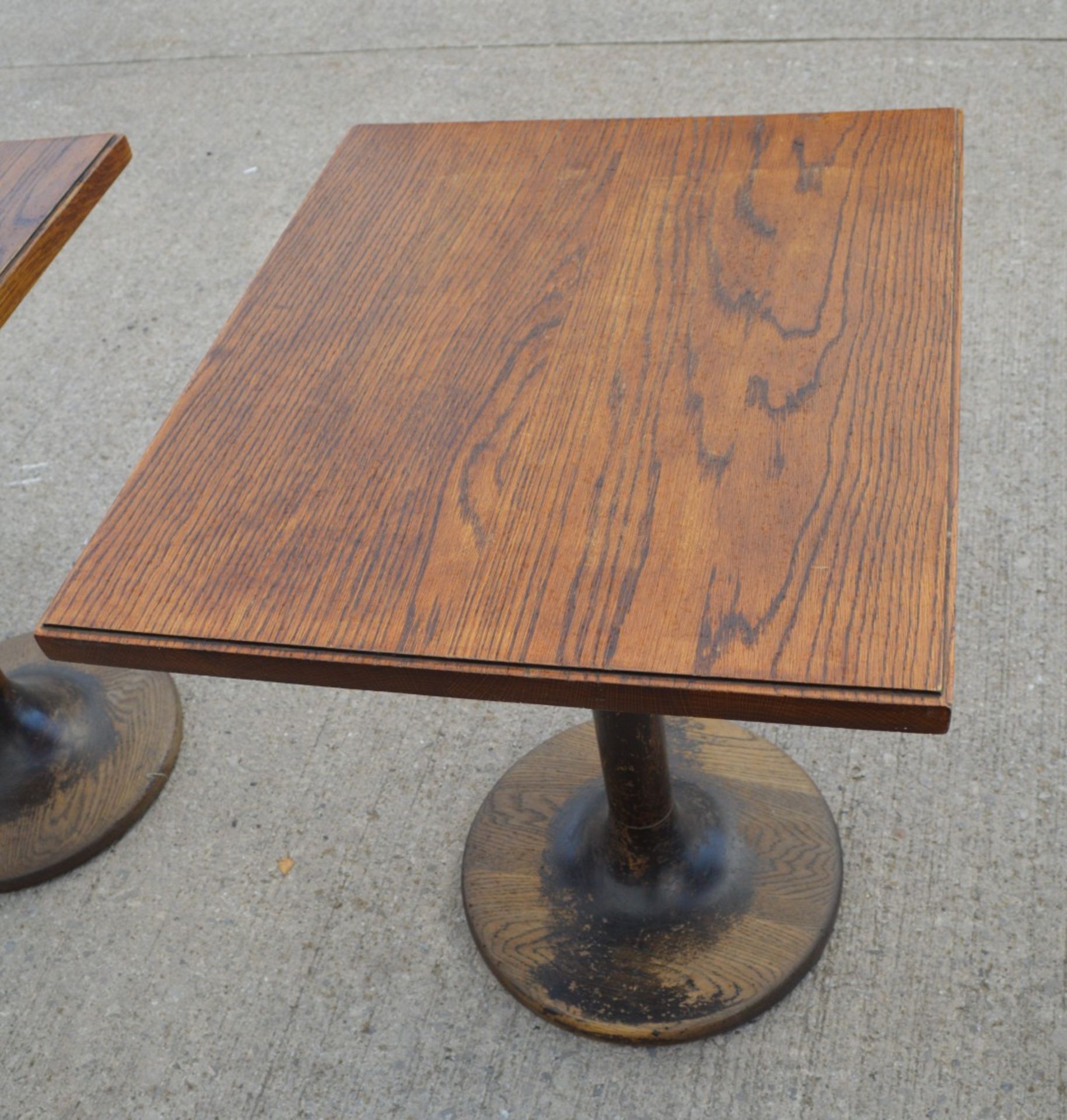 1 x Restaurant Dining Table - Oak Wooden Top with Wooden Pedestal Base - Dimensions: H76 x W70 x D60 - Image 14 of 20