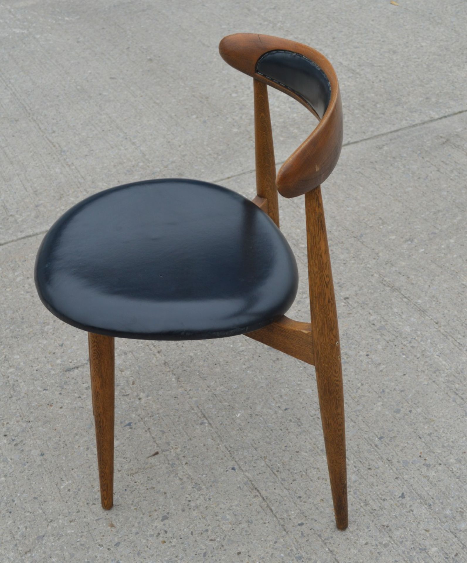 6 x Walnut Dining Chairs - Solid Wood with Black Seats - Dimensions: H74 x W49 x D45 cms - Image 6 of 12