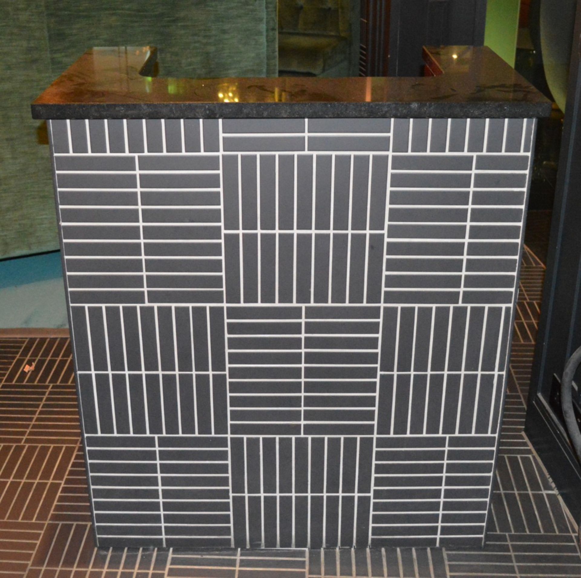 1 x Waiter Station Featuring a Bespoke Tiled Finish, Granite Top with Space for Epos and Storage