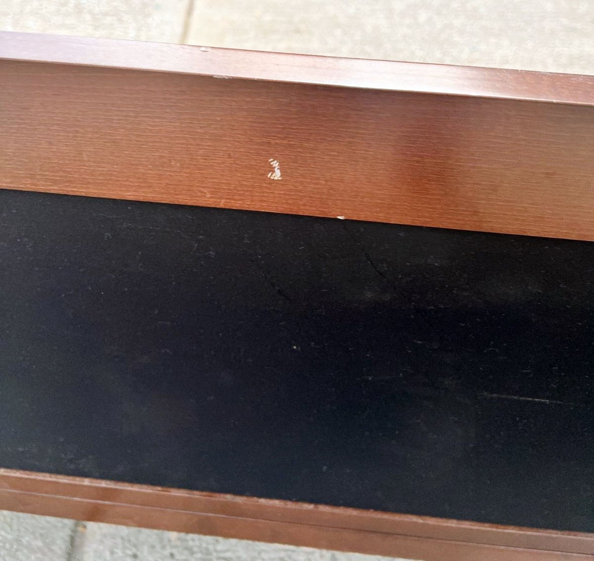 1 x Vintage-inspired Danish-style Low Profile 2.7-Metre Long Commercial Wooden Lounge Sofa - Image 11 of 21