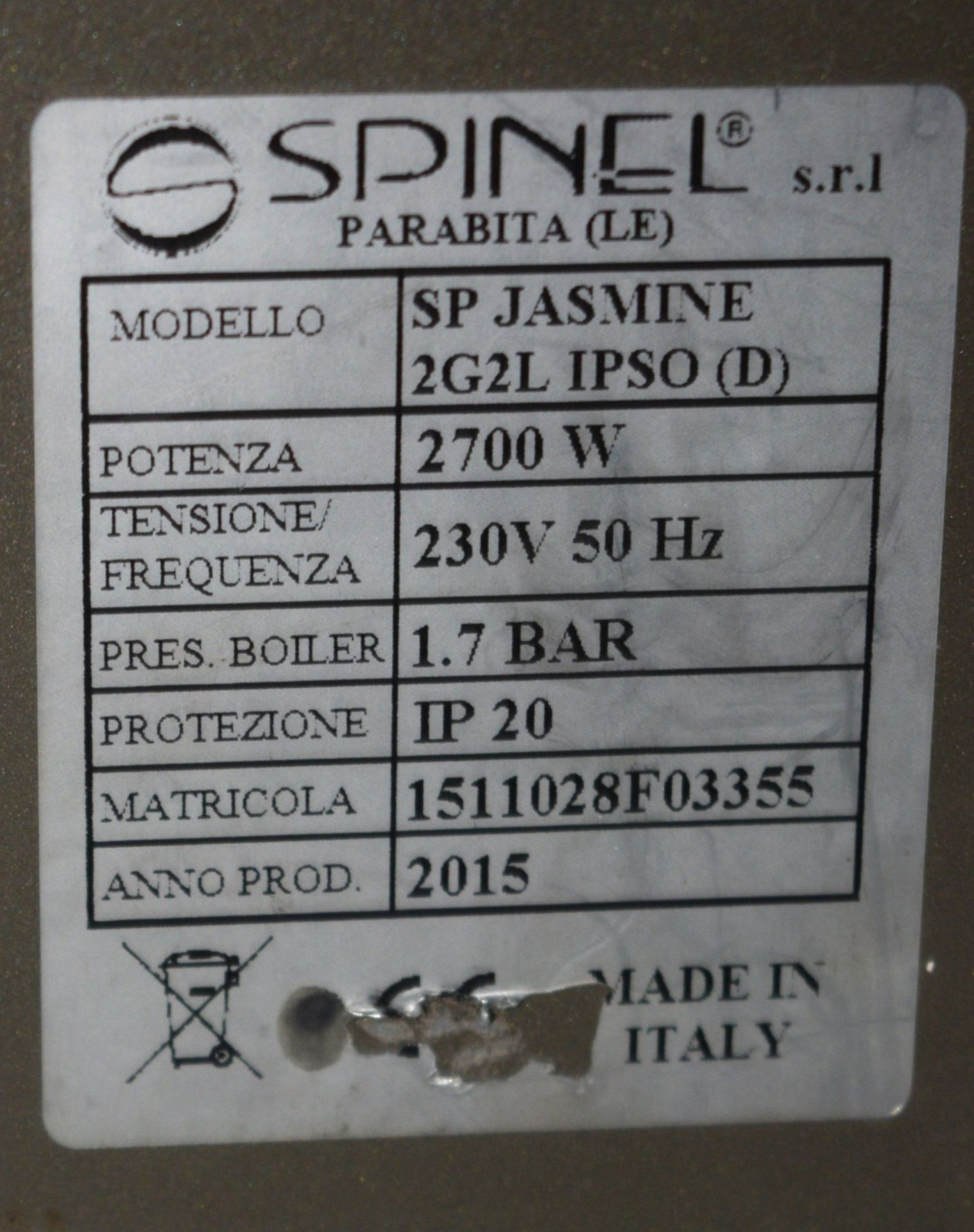 1 x Spinel Jasmine Capsule Commercial Coffee Machine  - 2 Coffee and Steam Coffee Machine - Image 5 of 8