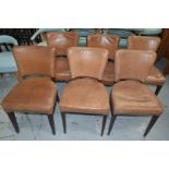 12 x Restaurant Chairs Featuring Cushioned Seats and Backrests with a Brown Upholstery