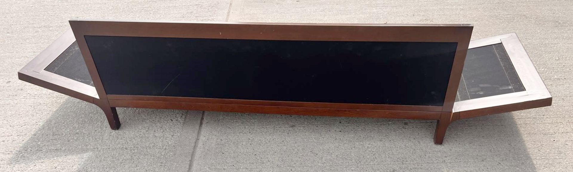 1 x Vintage-inspired Danish-style Low Profile 2.7-Metre Long Commercial Wooden Lounge Sofa - Image 12 of 21