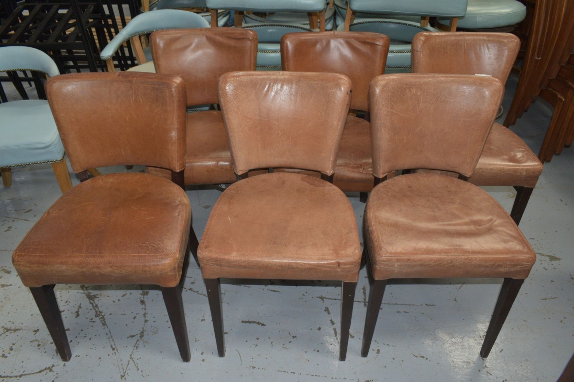 12 x Restaurant Chairs Featuring Cushioned Seats and Backrests with a Brown Upholstery - Image 3 of 7