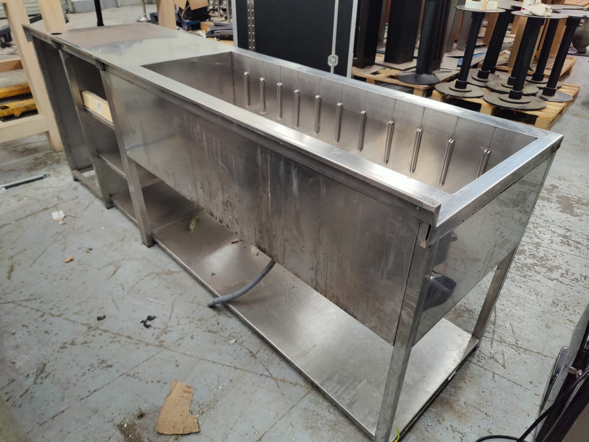 1 x Stainless Steel Back Bar Unit Features Large Ice Well, Prep Area and Shelves - Dimensions: H83 - Image 8 of 9