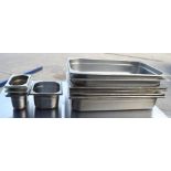 13 x Assorted Stainless Steel Gastro Pans - Various Sizes