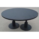 1 x Restaurant Dining Table Featuring a Twin Pedestal Base - Dimensions: H75 x W150 x D150 cms