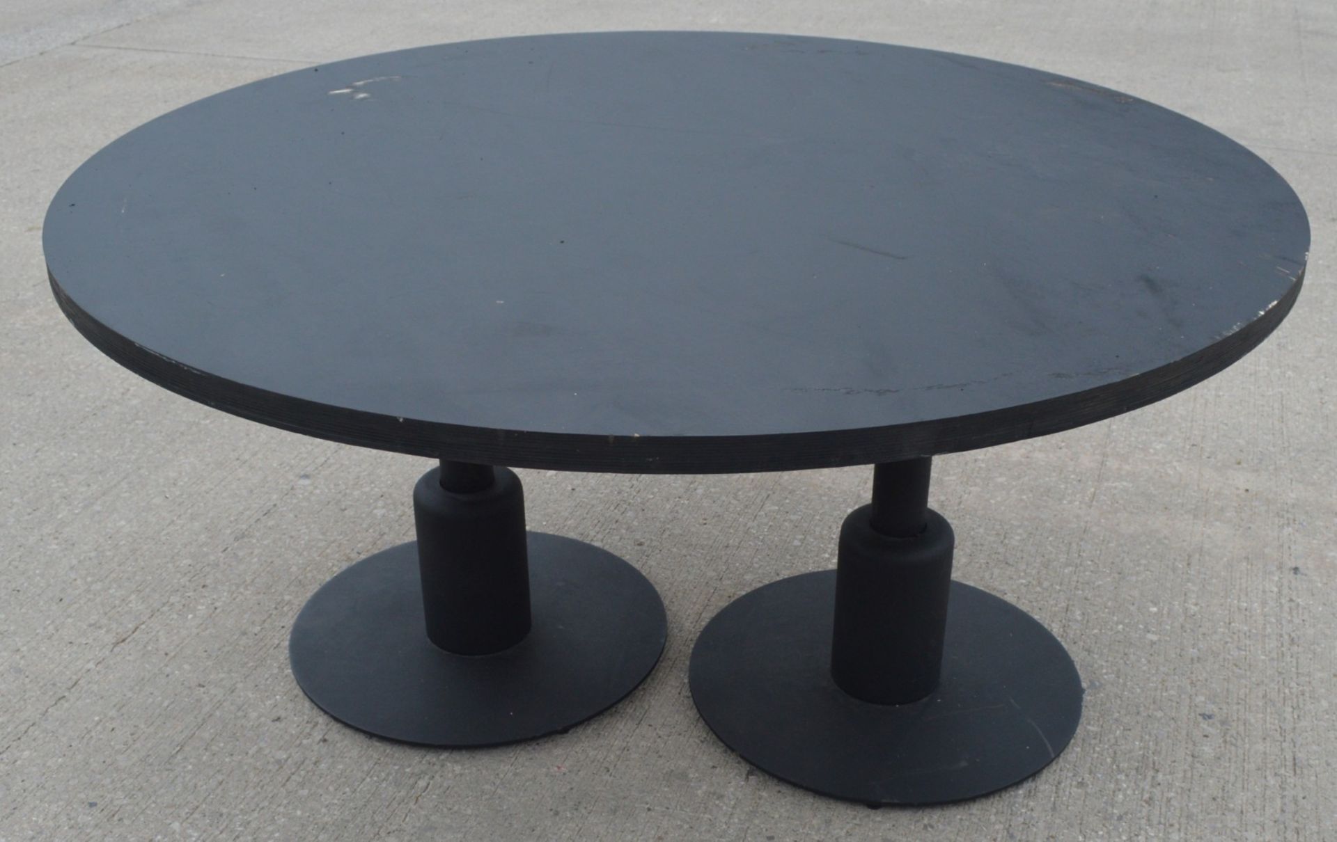 1 x Restaurant Dining Table Featuring a Twin Pedestal Base - Dimensions: H75 x W150 x D150 cms