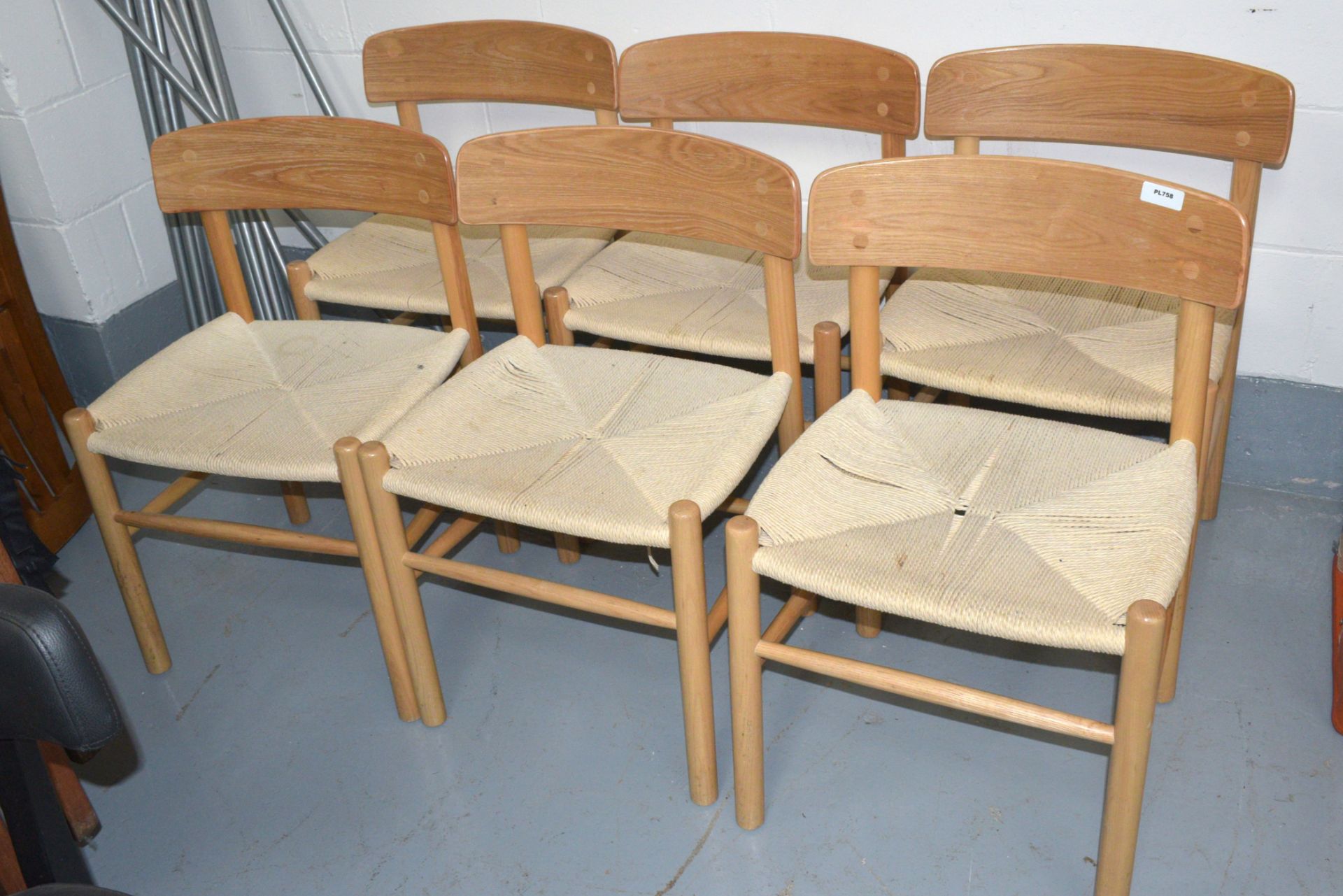 6 x Dining Chairs Featuring a Beech Wood Construction and Rattan Seats - Dimensions: H45/78 x W50