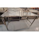 1 x Stainless Steel Prep Table Featuring a Cable Port and Space for Undercounter Appliances