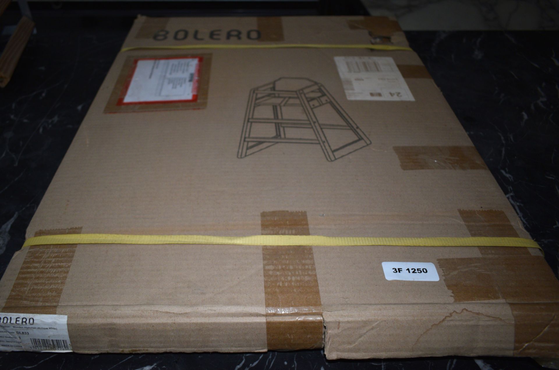 1 x Bolero Wooden Highchair in Antique White - Model DL833 - New / Boxed