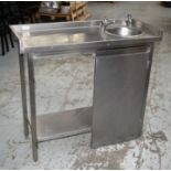 1 x Stainless Steel Sink Unit Featuring a Removable Wash Bowl, Prep Area and Undershelf -