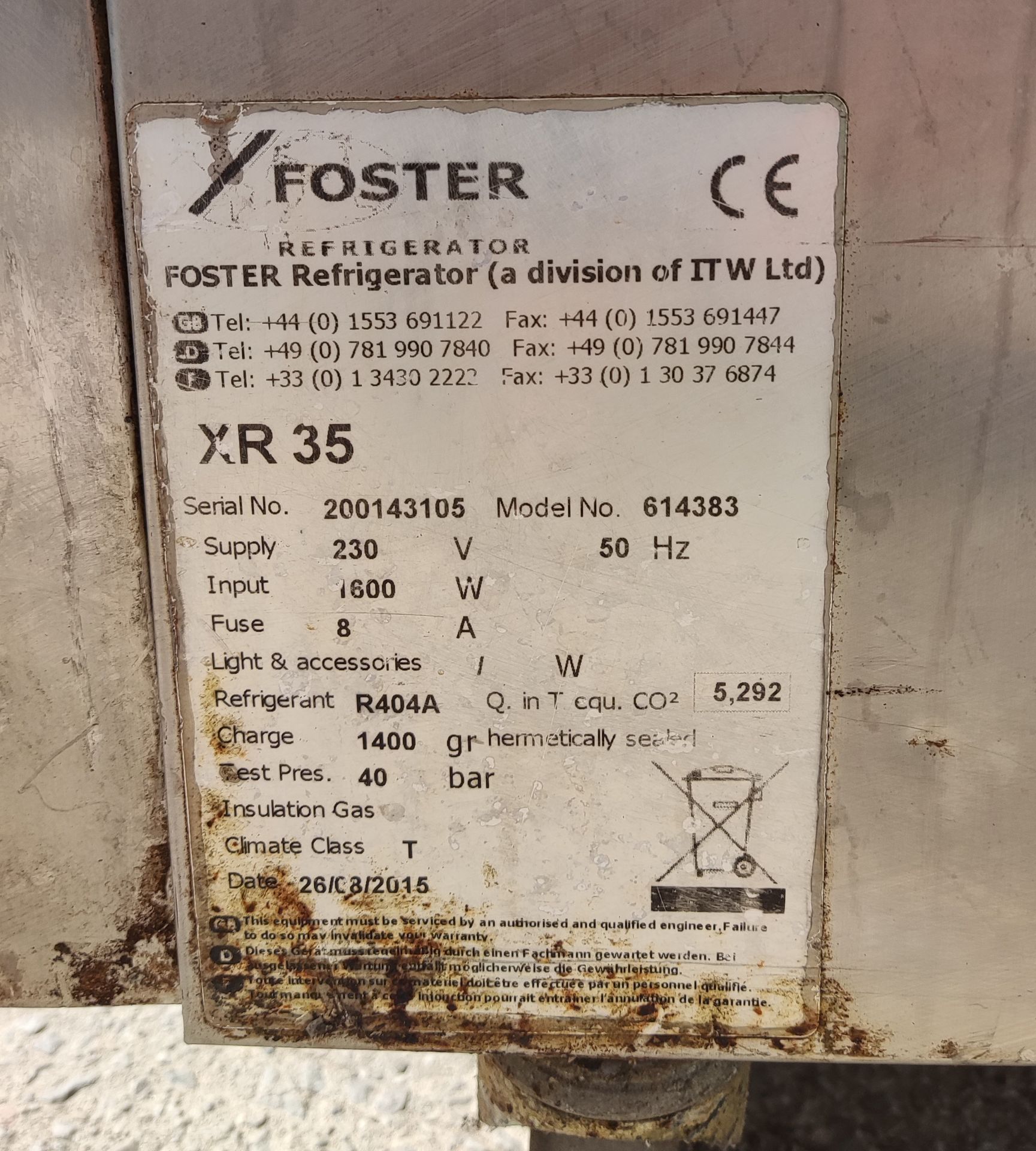 1 x FOSTER Xtra Xr35 35Kg Blast Chiller - RRP £6,700.00 - Image 10 of 16