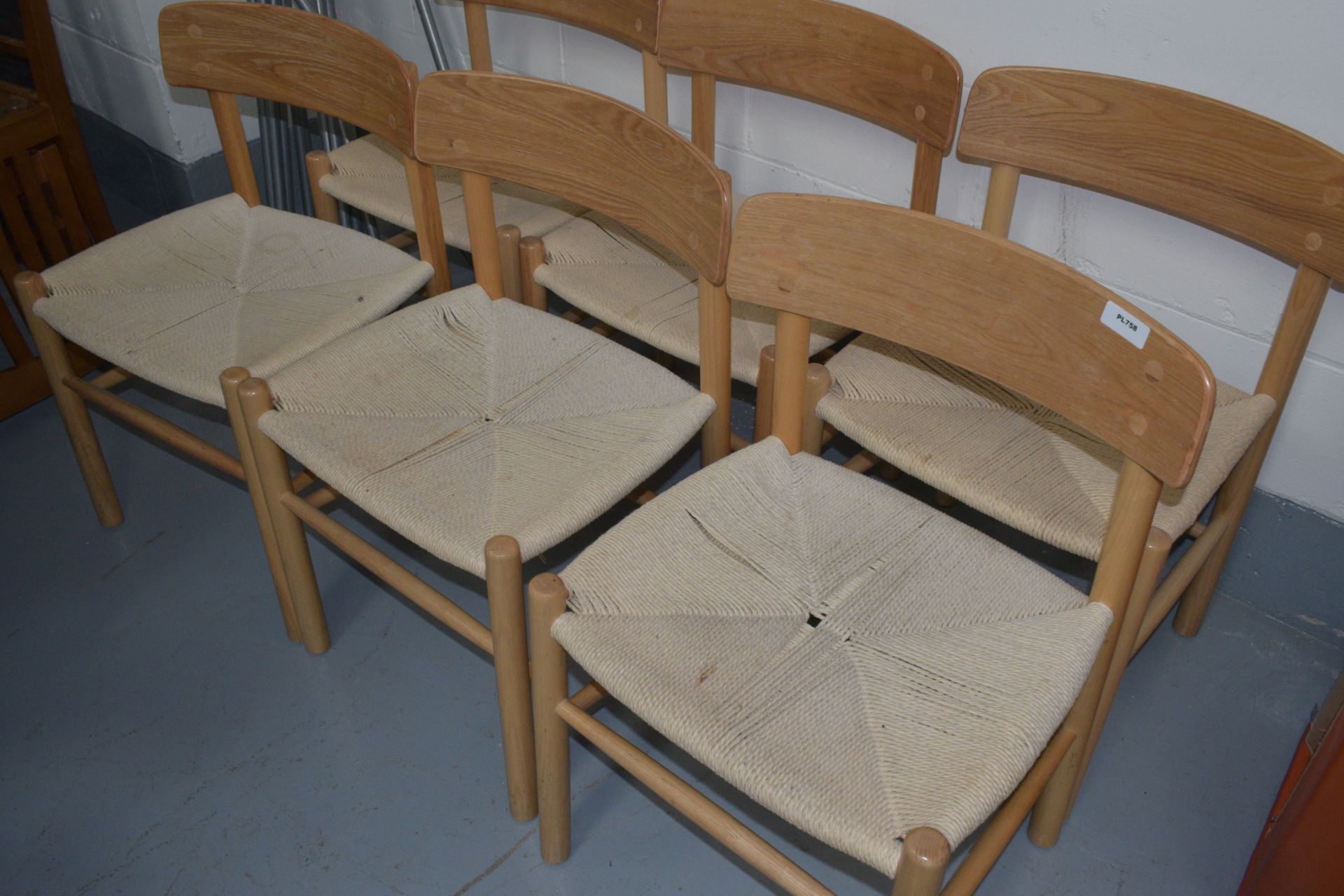 6 x Dining Chairs Featuring a Beech Wood Construction and Rattan Seats - Dimensions: H45/78 x W50 - Image 3 of 7
