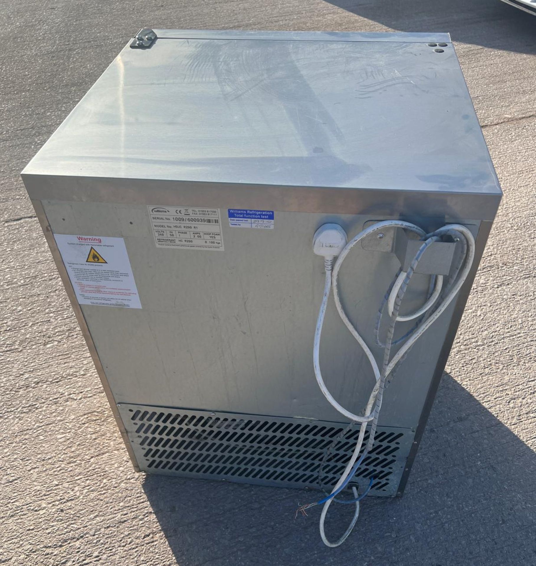 1 x WILLIAMS H5Uc Single Door Under-Counter Stainless Commercial Fridge - Image 4 of 10