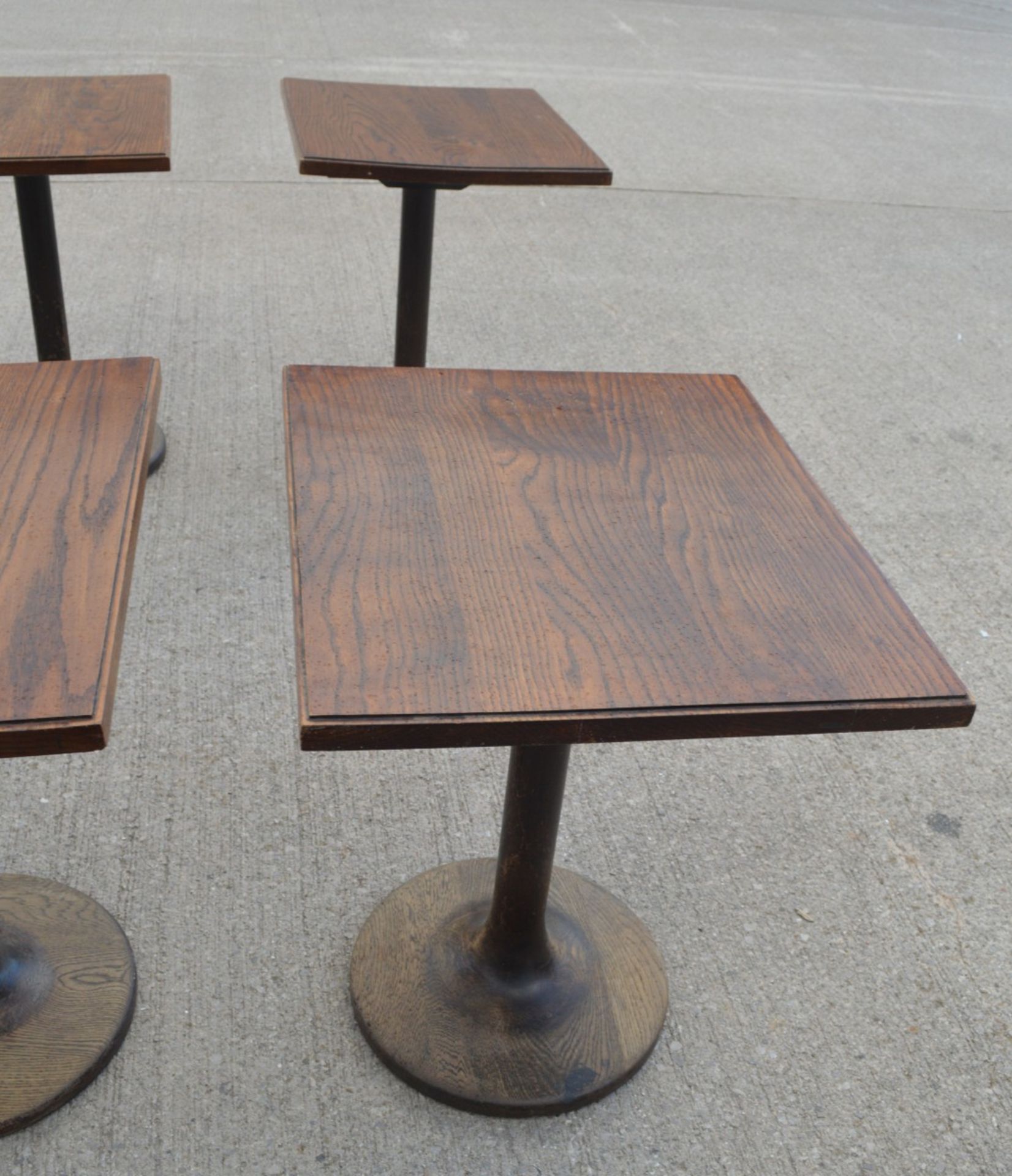 1 x Restaurant Dining Table - Oak Wooden Top with Wooden Pedestal Base - Dimensions: H76 x W70 x D60 - Image 8 of 20