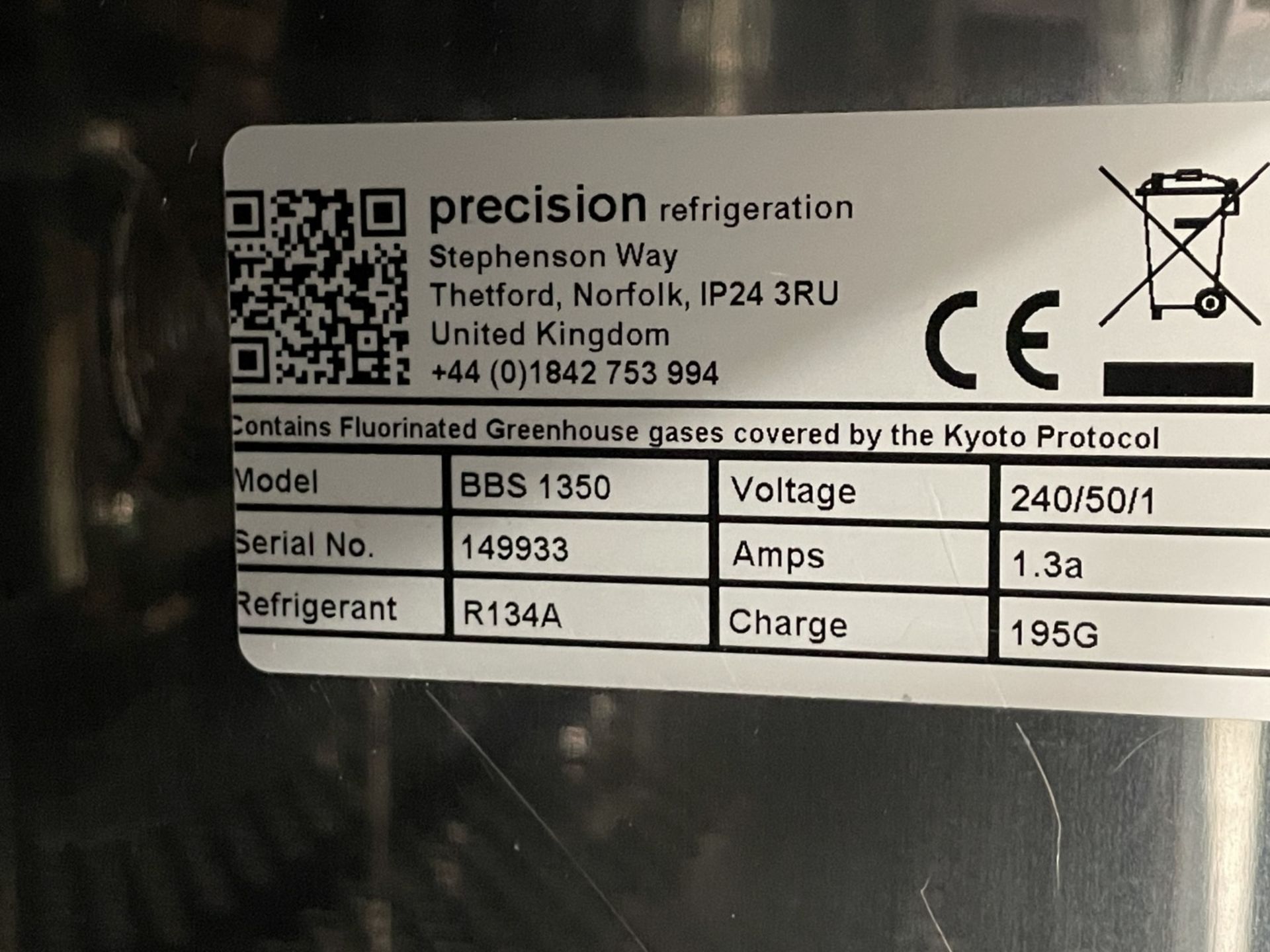 1 x Precision Triple Door Backbar Bottle Cooler - Solid Doors Finished in Black - Model BBS1350 - Image 2 of 9