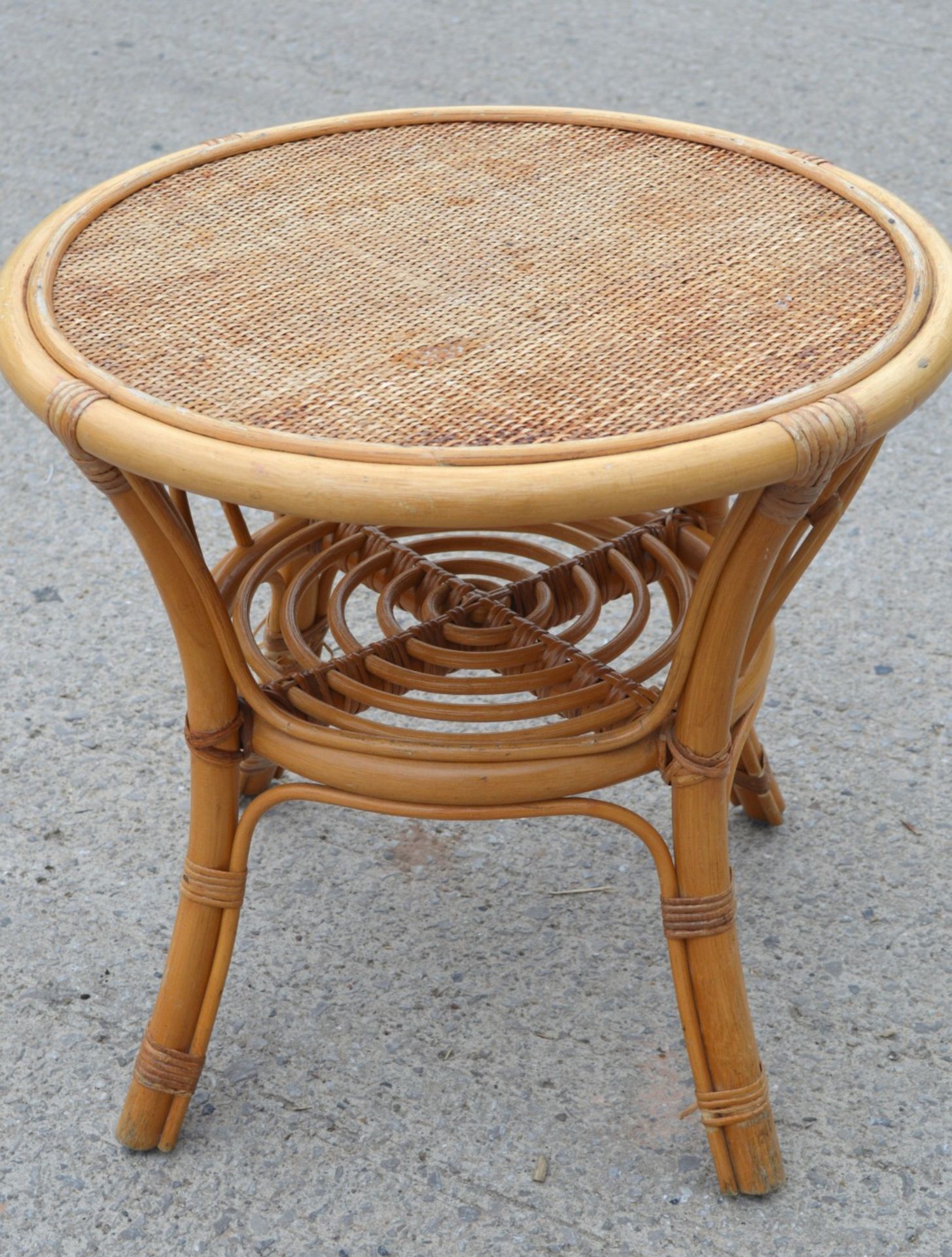 1 x Small Rattan Conservatory Side Table - Dimensions: H55 x W55 x D55 cms