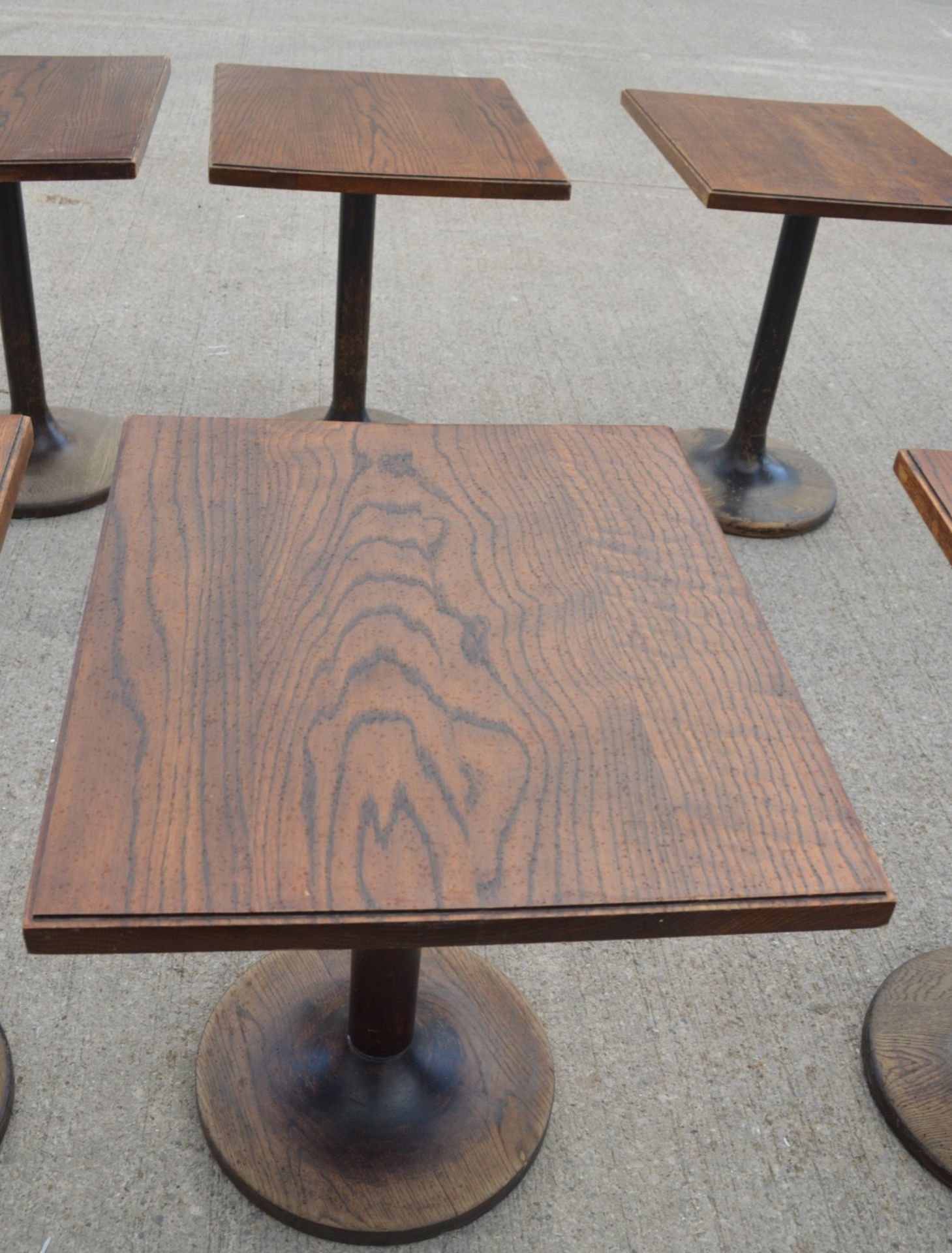 1 x Restaurant Dining Table - Oak Wooden Top with Wooden Pedestal Base - Dimensions: H76 x W70 x D60 - Image 3 of 20