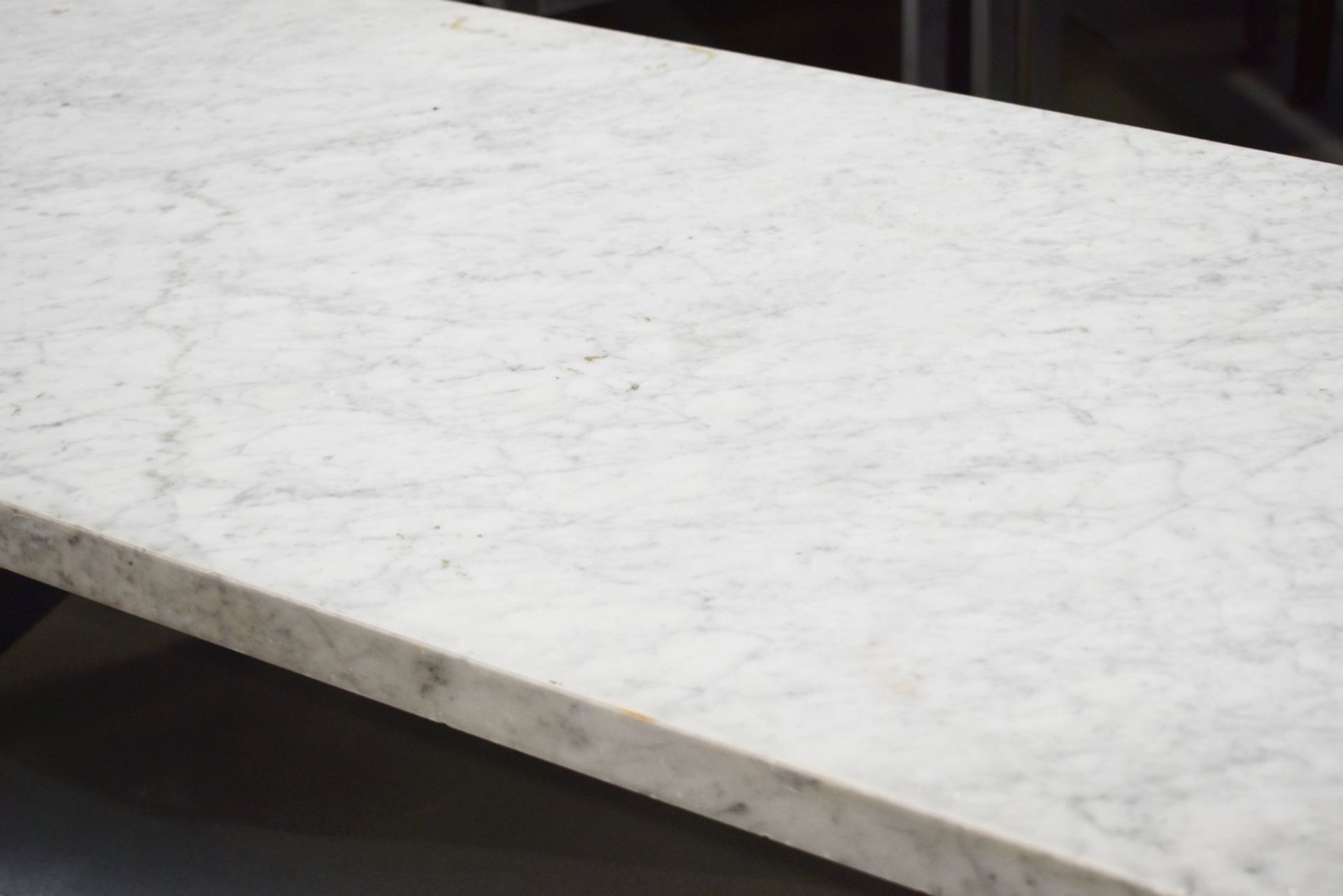 1 x Mobile Prep Table Featuring a Marble Table Top and Under Shelves - Image 4 of 7