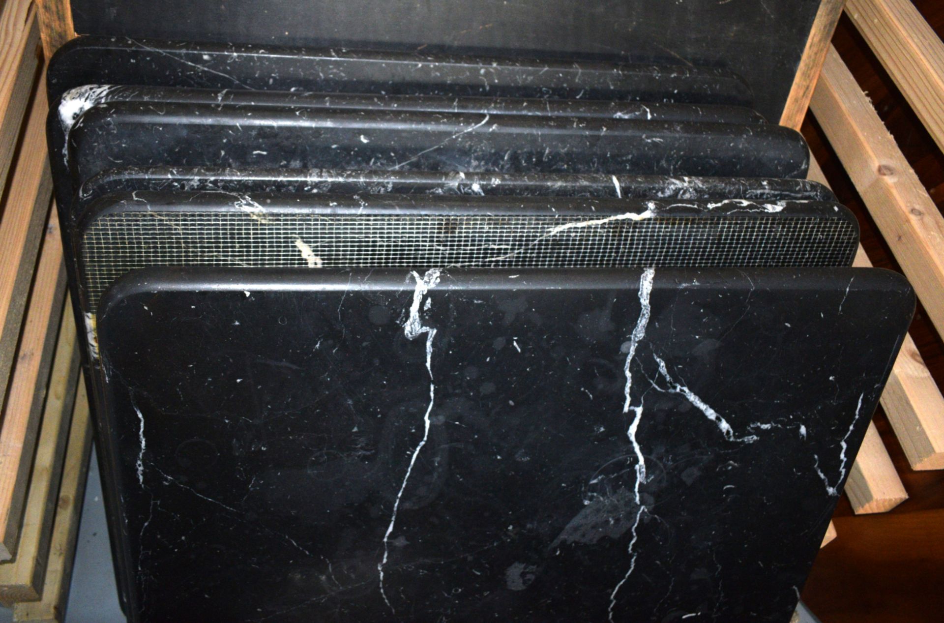 6 x Marble Restaurant Table Tops - Dimensions: 68x68 cms - Removed from a Restaurant Environment - Image 2 of 3