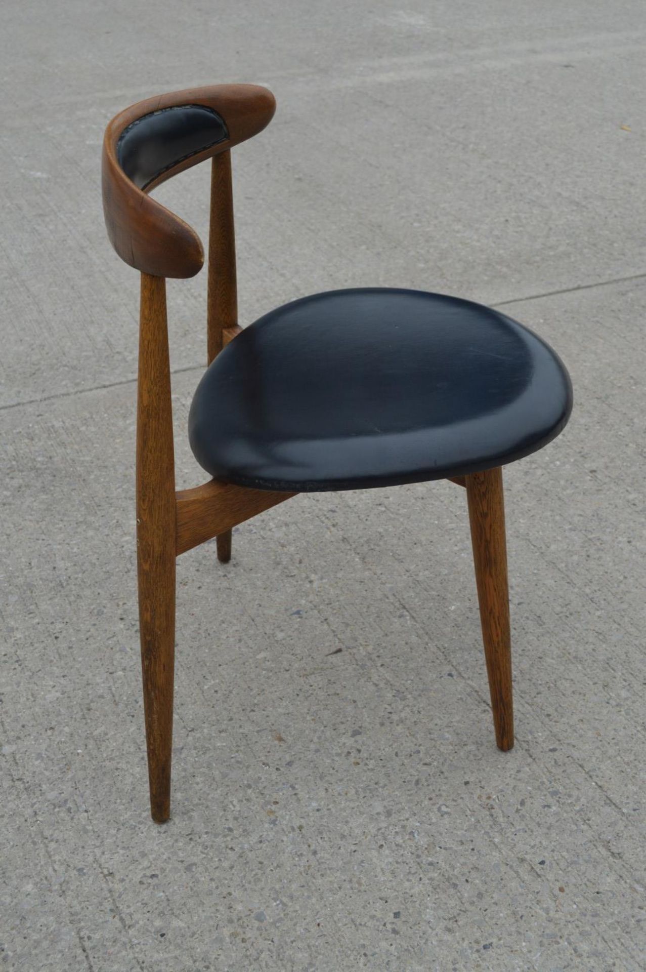 6 x Walnut Dining Chairs - Solid Wood with Black Seats - Dimensions: H74 x W49 x D45 cms - Image 9 of 12