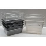 10 x Cambro Polycarbonate 32.5 x 26.5cm Clear and Black Gastronorms - Includes Two Depths of 15/20cm