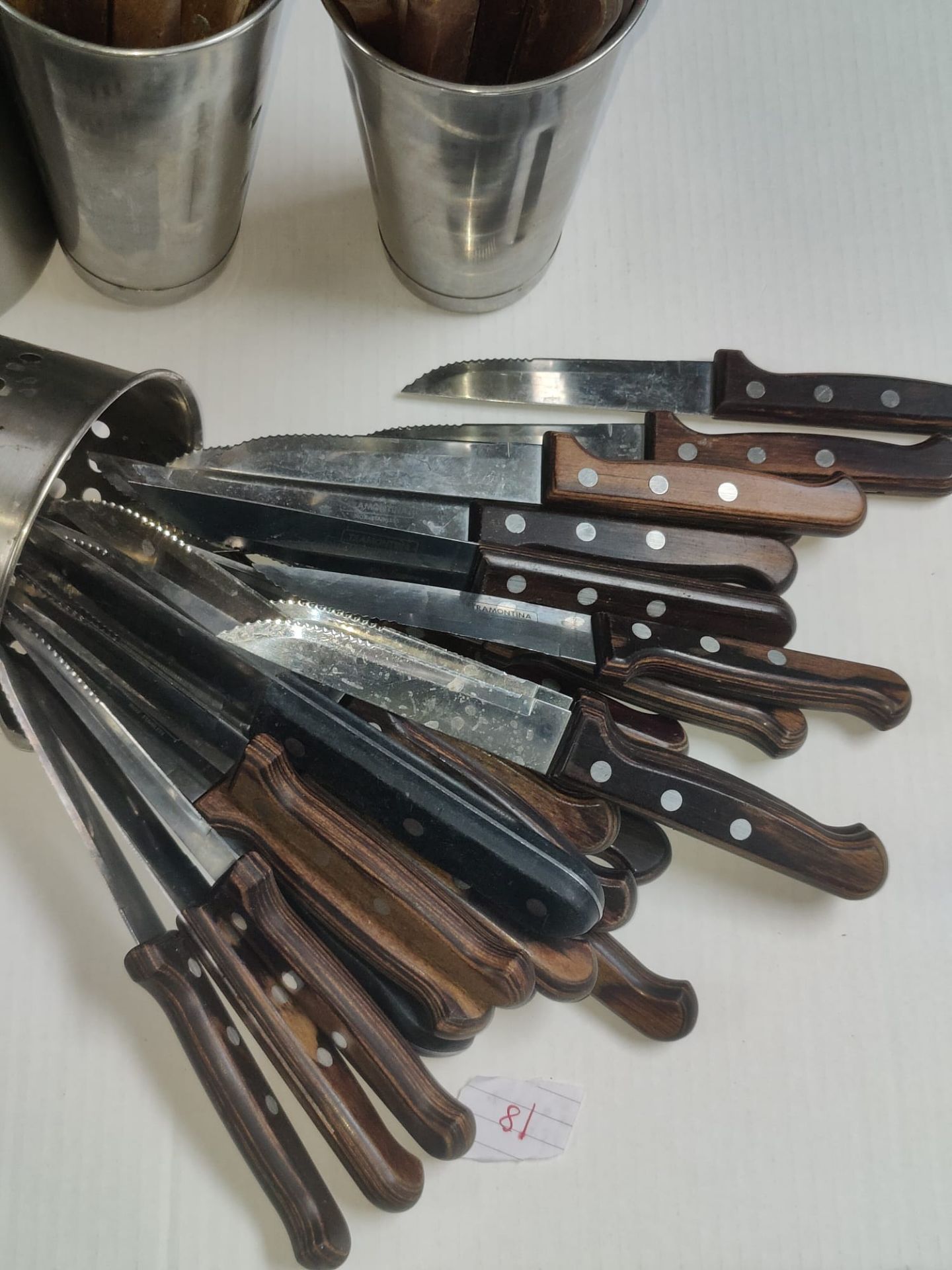 1 x Large Collection of 76 x Restaurant Steak Knifes with 4 x Cutlery Pots - Stainless Steel with - Image 9 of 9