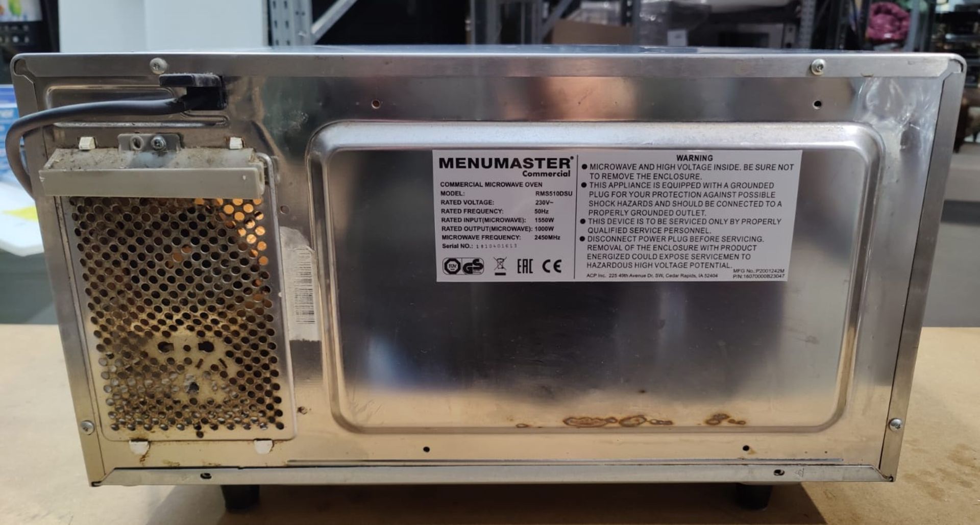 1 x MenuMaster Commercial 1000w Microwave Oven - Model: RMS510DSU - Image 3 of 8