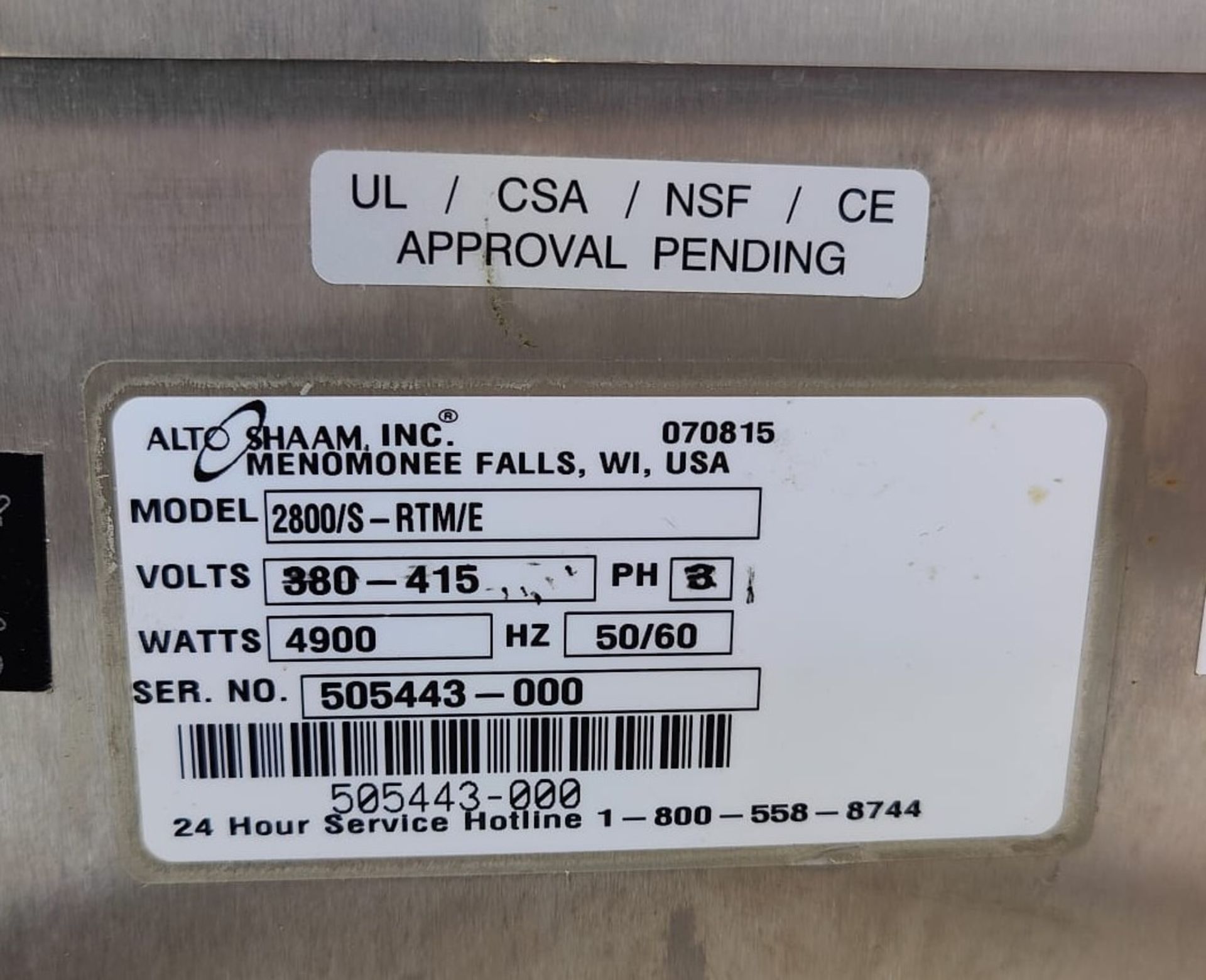 1 x Alto Shaam 2800/S-RTM Retherm & Holding Oven - Image 10 of 17