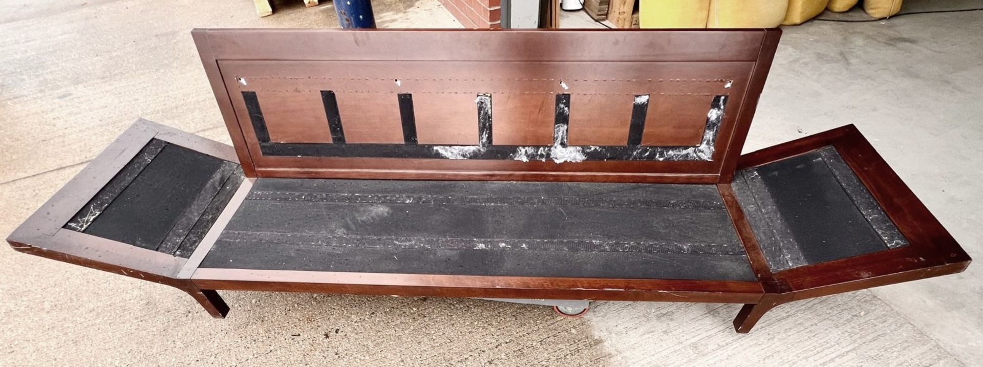 1 x Vintage-inspired Danish-style Low Profile 2.7-Metre Long Commercial Wooden Lounge Sofa