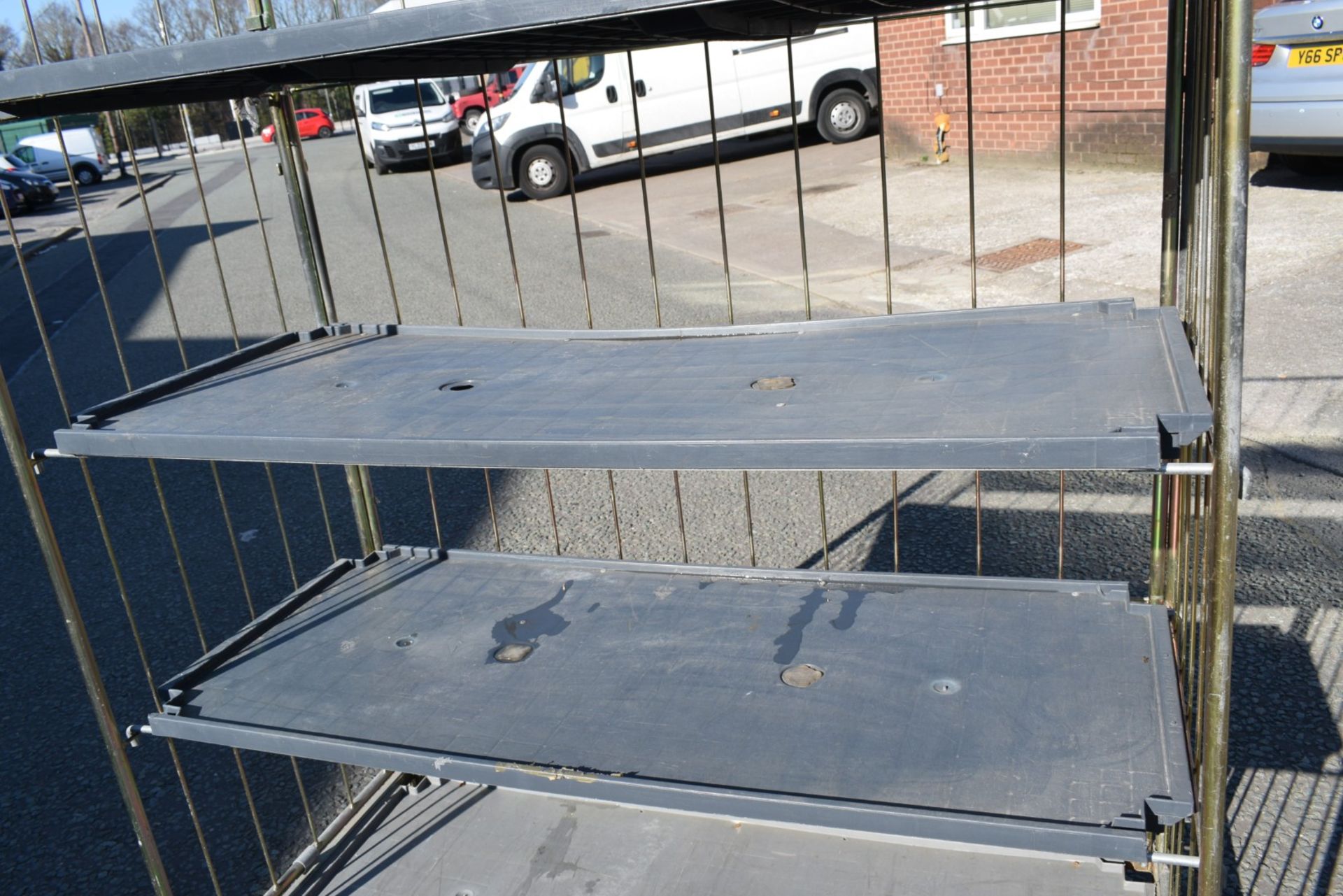 1 x Warehouse Storage Cage Featuring Heavy Duty Plastic Shelves and Castor Wheels - Image 2 of 6