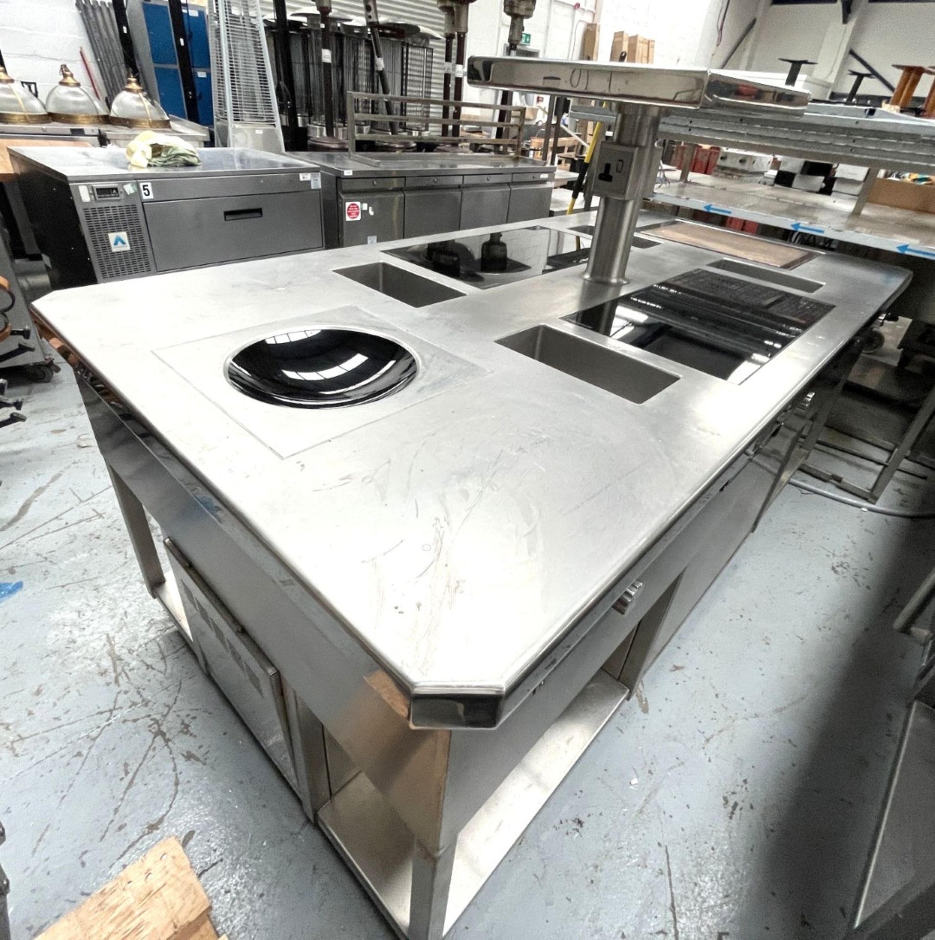 1 x Commercial Central Kitchen Cooking Island Featuring Two Control Induction Cooking Hobs, Blue Sea - Image 29 of 30