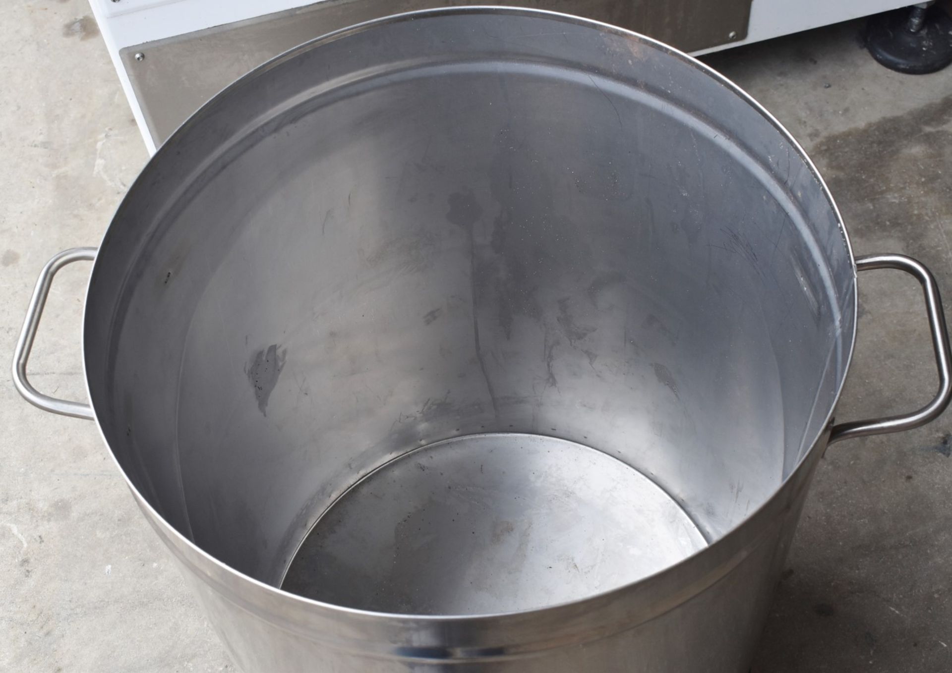 1 x Stainless Steel Cylinder Storage Bin with Castors and Lid - Dimensions: H69 x W46 cms - Image 2 of 6
