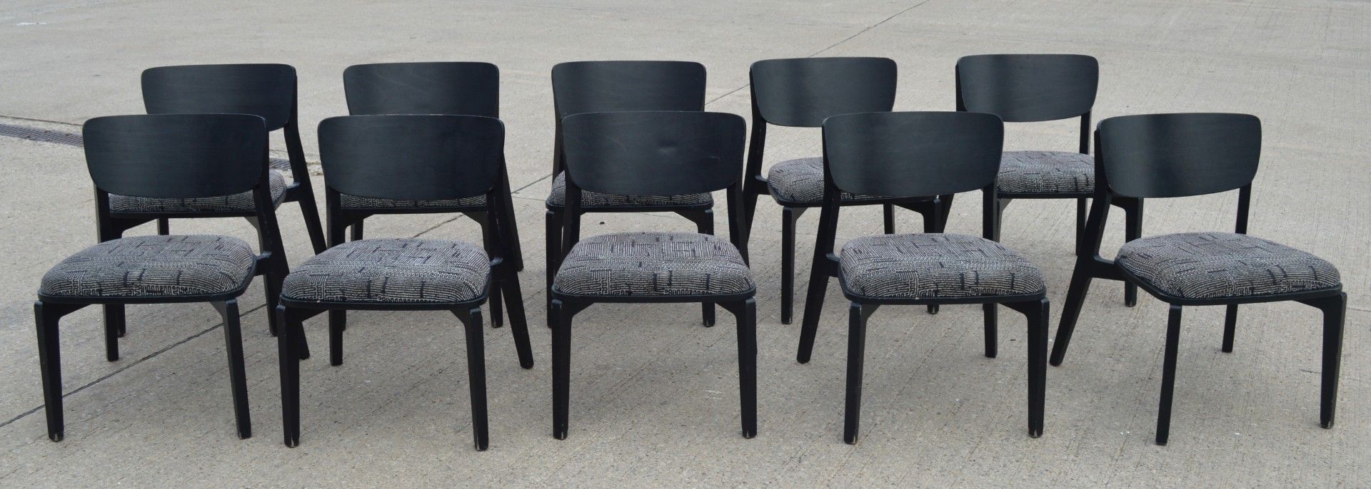 10 x Retro Style Restaurant Dining Chairs Featuring a Black Finish and Padded Seat Pads - Image 7 of 19