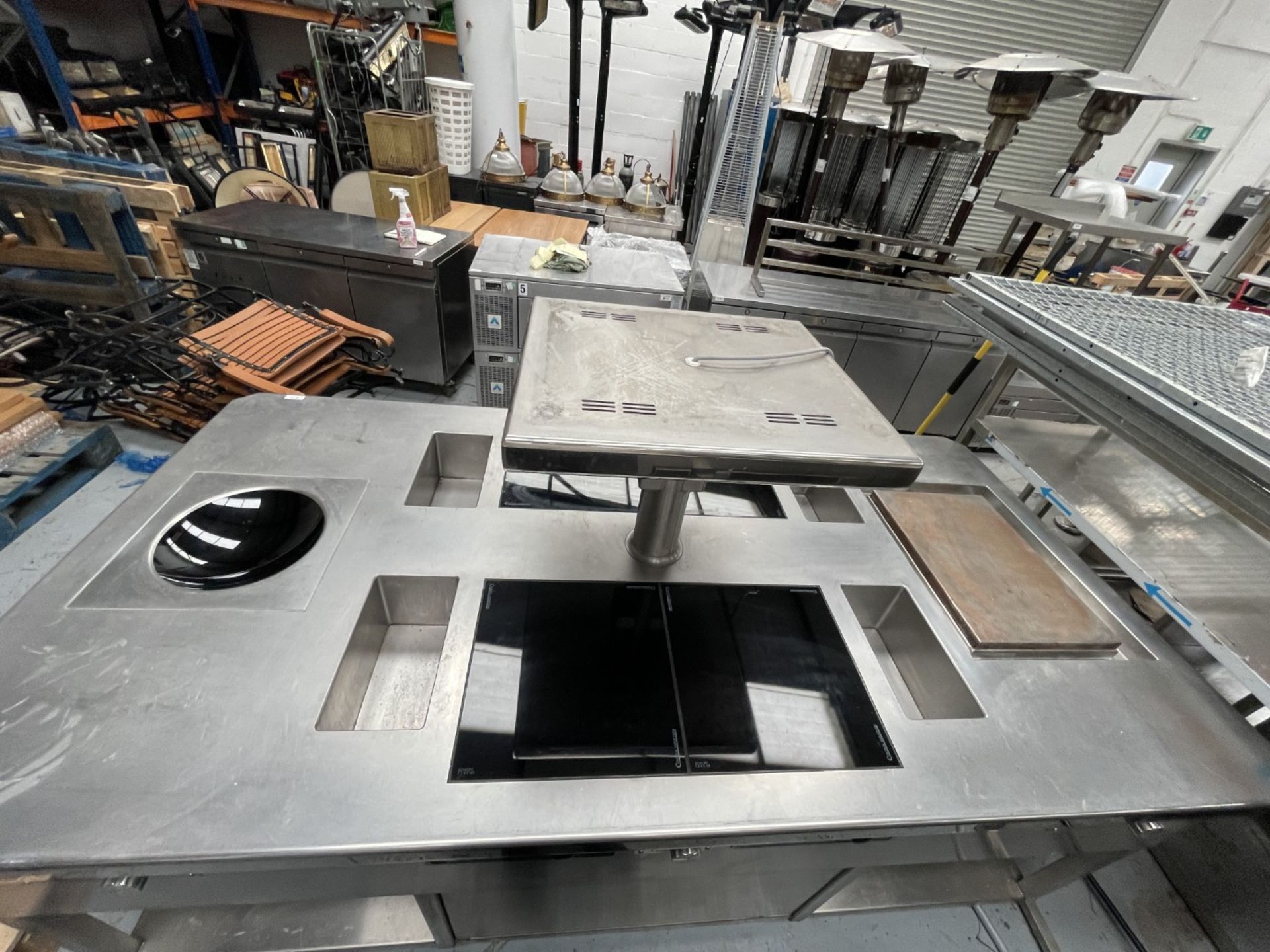 1 x Commercial Central Kitchen Cooking Island Featuring Two Control Induction Cooking Hobs, Blue Sea - Image 17 of 30