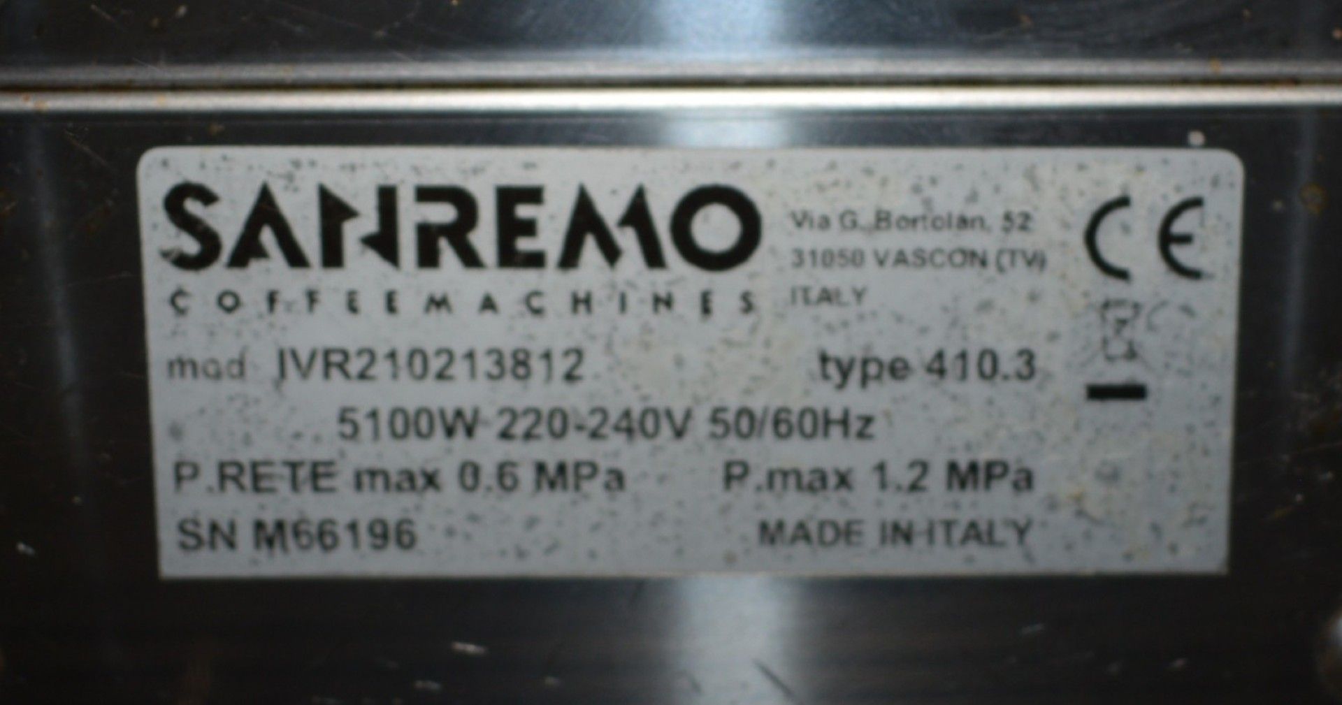 1 x San Remo 2 Group Espresso Coffee Machine - Model IVM210213812 - Type 410.3 - 5100w 240v - Image 12 of 13