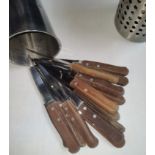 1 x Large Collection of 76 x Restaurant Steak Knifes with 4 x Cutlery Pots - Stainless Steel with