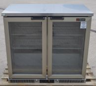 1 x Gemma Stainless Steel Two Door Backbar Bottle Cooler